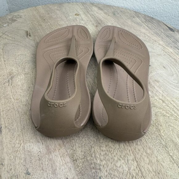 Crocs Serena Thong Sandals Flip flops Brown Size 4 - Picture 3 of 5
